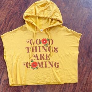 Altar'd State Yellow Hoodie with Floral Print